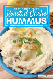 Roasted Garlic Hummus Vegan Gluten Free Made Without Tahini Recipe Easy Hummus Recipe Homemade Hummus Roasted Garlic Hummus