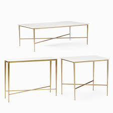 Well, to be honest, it's any season's look. Neve Marble Coffee Table Console Side Table Set West Elm