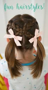 To add some style, you could get out a bit of fringe in front and slant it to the side. Very Easy Hair Styles For Girls From Toddlers To School Age Click Here For Step By Step Directions F Girl Hair Dos Girls Hairstyles Easy Cool Braid Hairstyles