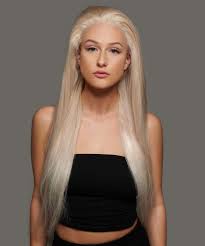 Shop all human hair wigs in blonde shades here. Khalessi Creamy Platinum Blonde Full Lace Human Hair Cosplay Anime Wig