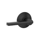 Latitude Matte Black Hall/Closet Inactive Non-Locking Passage Door Lever Rated AAA 19189 Schlage