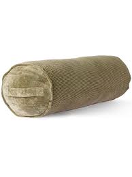 Coussin Traversin Velours Cotele Vert Deco Hk Living