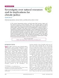 Pdf Sovereignty Over Natural Resources And Its Implications For Climate Justice