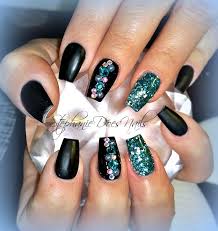 Acrylic Black And Teal Nails Teal And Matte Black Acrylic Nails Teal Nails Black Acrylic Nails Coffin Nails Designs