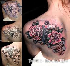 Tom Ruki Tenacious Tattoo Photo Rose Tattoo On Back Cover Tattoo Back Tattoo