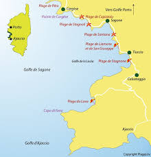 Carte Points Interets Golfe Sagone Corse Jpg 733 761 Ajaccio Plage Corse France Ajaccio