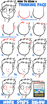 Many animals are cute in cartoon form but some are easier to draw than others, depending on your level of skill. How To Draw Cartoon Facial Expressions Thinking Wondering Figuring How To Draw Step By Step Drawing Tutorials