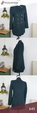 Olive Des Olive Double Breasted Military Jacket 2 In 2020 Long Military Jacket Teal Green Color Green Coat