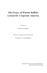 Download 120 lessons books, 120 lessons is perfect as a quick study guide or refresher course for those of the original black nation who study knowledge of. Pdf The Essays Of Warren Buffett Lessons For Corporate America Dennis Ribeiro Academia Edu
