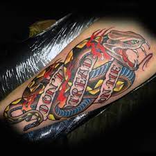 Printed on one side all the way through the fabric. 40 Dont Tread On Me Tattoo Designs For Men Liberty Ink