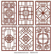 Traditional Korean Door And Window Ornament Chinese Wall Design Japan Frames Vector Set Traditional Chinese D Wall Design Chinese Decor Chinese Architecture