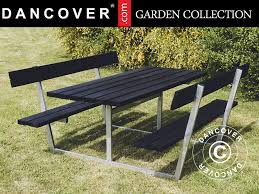All up to 60% off. Picknicktisch Mit Ruckenlehne 1 8x1 75x0 75m Schwarz Dancovershop De
