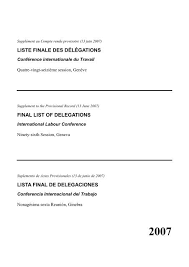 Kementerian sumber manusia, aras 5, blok d3, kompleks d pusat pentadbiran kerajaan persekutuan 62530 putrajaya wilayah persekutuan. Liste Finale2 International Labour Organization