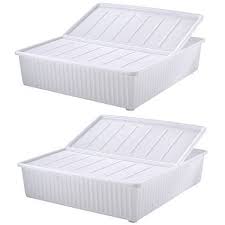 65 X 70 X 19 4 85 Storage 85 Litres Deluxe Plastic Underbed Boxes With Lid 2 Amazon Co Uk Kitchen Storage Plastic Underbed Storage Under Bed Storage