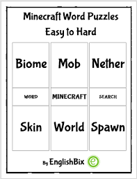 Crossword puzzles can be fun, challenging and educational. Minecraft Word Puzzles Printable Mini Workbook Englishbix