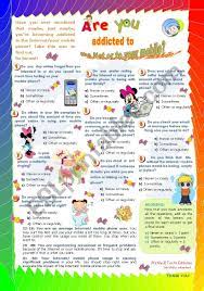 Getting your own cell phone plan can be a great idea. Are You Addicted To The Internet Your Mobile Phone Quiz From Upper Elementary To Advanced Students Esl Worksheet By Mena22
