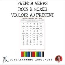 Has a pixel art interface. French Dots And Boxes Game Vouloir Present Tense No Prep Printable Dots And Boxes Dots French Vocabulary