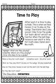 Reading Fluency Passages Time For School Fluency Passages Reading Fluency Reading Fluency Passages