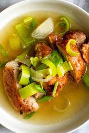 Miso Chicken In Ginger Leek And Scallion Broth Recipe Recipe Asian Broth Recipe Miso Chicken Broth Recipes