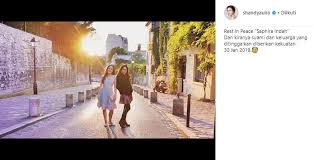 Shandy aulia mulai terjun ke dunia seni peran dengan mengikuti casting film eiffel i'm in love. Pemeran Uni Di Eiffel I M In Love Saphira Indah Meninggal Dunia Saat Hamil Matamata Com