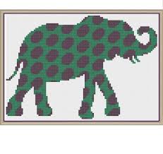 Ellipse Elephant In Emerald And Eggplant Counted Cross Elephant Cross Stitch Animal Cross Stitch Patterns Cross Stitch