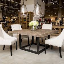 Arthur Rustic Lodge Black Iron Square Grey Reclaimed Solid Pine Dining Table In 2020 Pine Dining Table Rustic Table And Chairs Dining Table Black