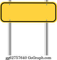 Blank yellow road sign template text stock illustration. Blank Road Signs Clip Art Royalty Free Gograph