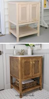 Prop a traditional vanity up on antique, curved furniture legs. How To Build A Diy Bathroom Vanity Angela Marie Made