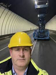 Inspecting progress of the new Queensway tunnel main lighting project.