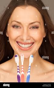 Signor bella donna wirth tre spazzolini da denti Foto stock