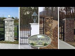 Ceiling lighting concrete driveway entrance. Gatecrafters Building A Gate Column Youtube