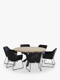 Of round dining table for 6 publishing which is arranged within dining. 4 Seasons Outdoor Avila 6 Seater Round Garden Dining Table Chairs Set Fsc Certified Teak Wood Anthracite Natural