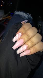 Pink Marble Light Pink Acrylic Nails Coffin Shape In 2020 Light Pink Acrylic Nails Pink Acrylic Nails Baby Pink Nails Acrylic