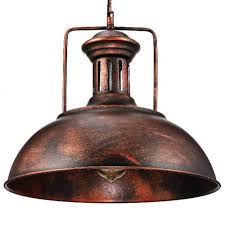 Shop Rustic Industrial Dome Pendant Light Single Vintage Copper Chandelier Antique Overstock 24097300 Metal Glass