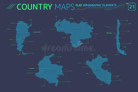 If the map doesn't load please click here. Venezuela Colombia Argentina Peru And Chile Vector Maps Stock Vector Illustration Of Modern Background 153763484