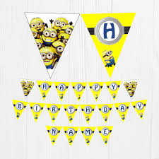 Despicable Me Minions Printable Birthday Banner Minion Etsy In 2020 Minion Birthday Banner Printable Birthday Banner Minion Party