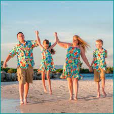 Matching Family Hawaiian Clothing Hawaiian Outfit Girls Hawaiian Dress Luau Outfits