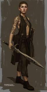 F Rogue Thief Wizard Multi Class Light Armor Sword Scrolls Magic Book 1 Character Portraits Warrior Woman Modern Fantasy