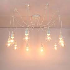 .leroy merlin suspension ampoule vintage leroy merlin lamichaure com, suspension licoba inspire chromé 40 watts diam 30 cm, suspension industriel tarbes métal brun chocolat 1 x 60 w, suspension design yucca plastique. Suspension Lustre Araignee Blanche 4 8 10 12 14 16 Tetes Mon Enseigne Lumineuse