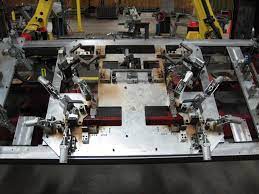 Robotic Weld Cell Weld Jig With Locating Pins And De Sta Co Clamps