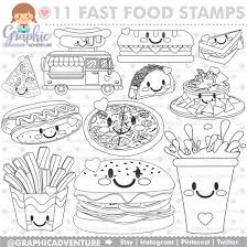 75 Off Food Stamps Fast Food Stamps Digi Stamp Digital Stamps Food Coloring Page Commercial Use Food Digistamp Digital Stamps Digi Stamp Coloring Books