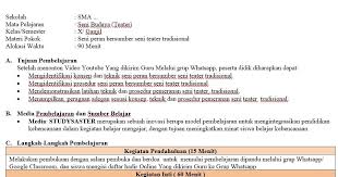 Rpp Daring Seni Budaya Kelas 10 Semester 1 Revisi Terkini Belajar Model Pembelajaran Pendidikan