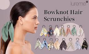 Amazon.com : lureme Bowknot Hair Scrunchies Silk Satin Scarf Hair Ties  Floral Scrunchie Ponytail Holder with Bows Leopard Pattern Hair Scrunchy  Accessories Ropes for Women (hb000003-2) : Beauty & Personal Care