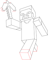 How To Draw Steve With A Pickaxe From Minecraft With Easy Step By Step Drawing Tutorial How To Draw Step By Step Drawing Tutorials Minecraft Printables Minecraft Coloring Pages Minecraft Pictures