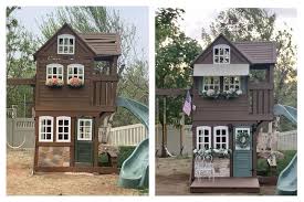 Siding the house with cedar or another lovely wood was out of the question since i didn't want this playhouse to break the bank. Amanda S Stone Veneer Playhouse Siding Genstone