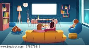 Living room interior design flat asset cartoons house livingroom 3d model. Family Sitting On Vector Photo Free Trial Bigstock