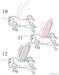 How to draw a unicorn with wings printable step by step drawing sheet : How To Draw A Unicorn Step By Step Pictures