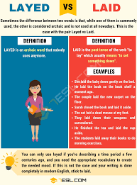 Layed Vs Laid When To Use Laid Vs Layed With Useful Examples 7 E S L Layed Vs Laid Confusing Words English Writing Skills