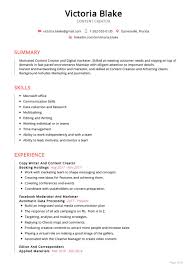 content creator resume example in 2020