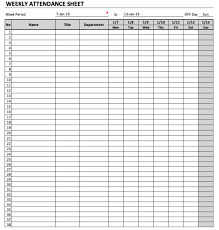 Weekly Attendance Sheet